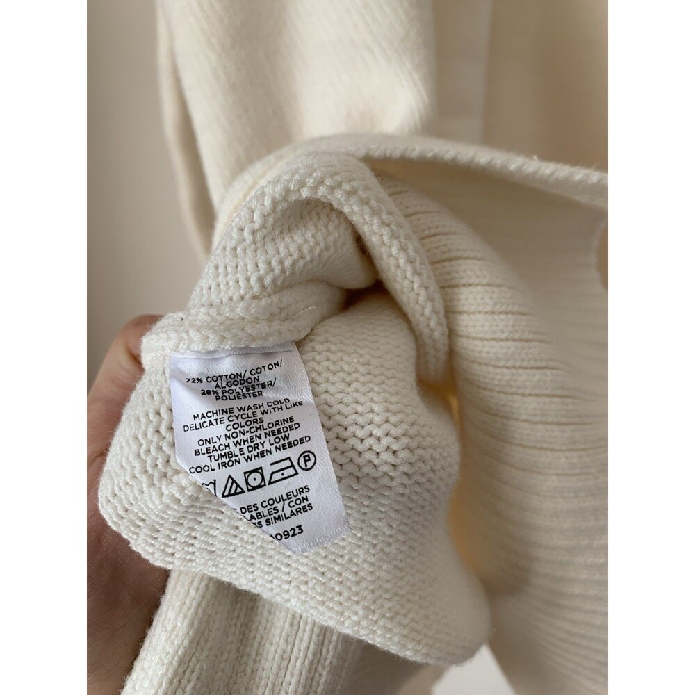 NWT LOFT Turtleneck Oversized Sweater Cream- Size Large - Picture 6 of 9